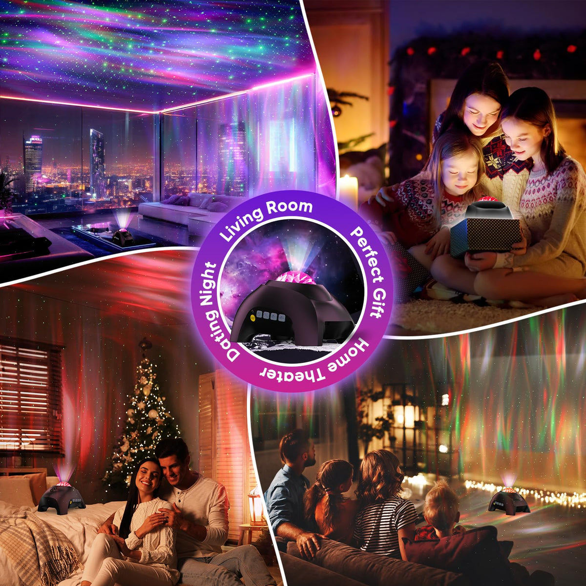 Proyector de auroras HODANS con parlante Bluetooth