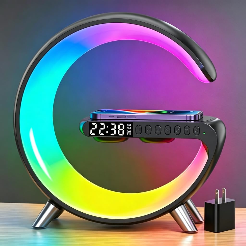 Lámpara LED 5 en 1 con cargador inalámbrico