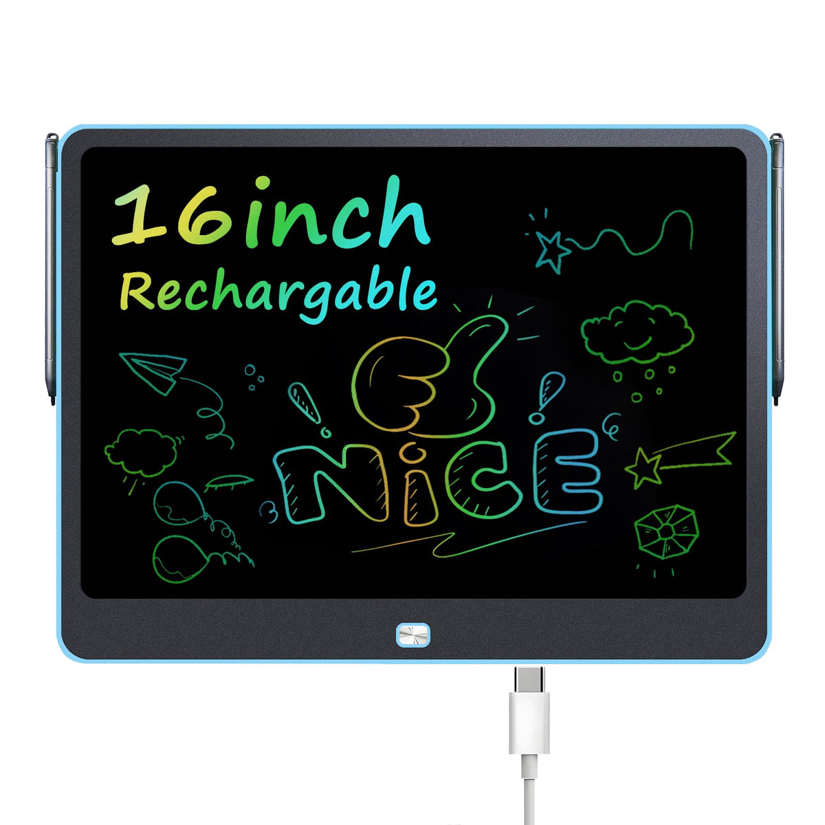 Pizarra LCD recargable de 16 pulgadas para niños
