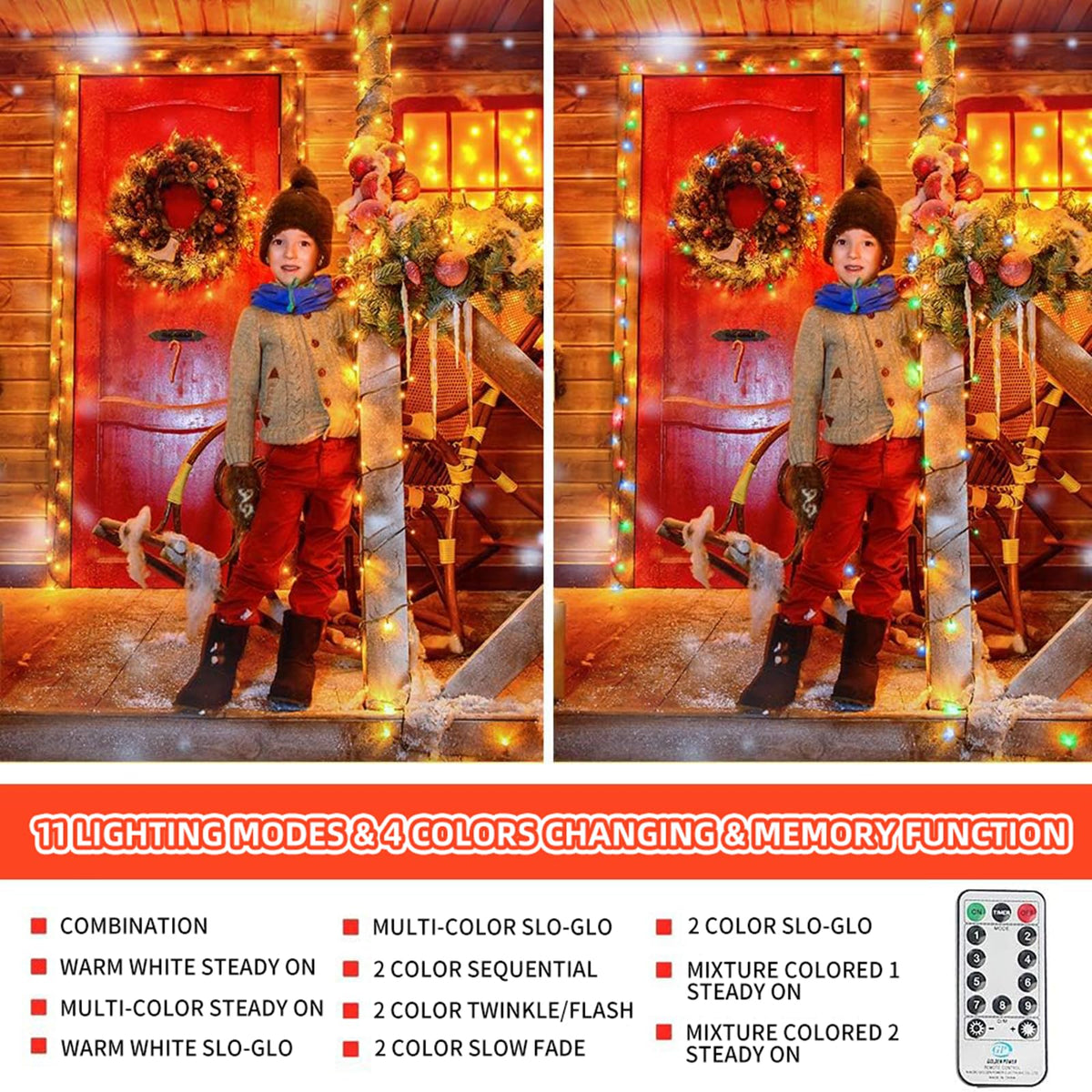 Luces navideñas MZD8391, 300 LED con control