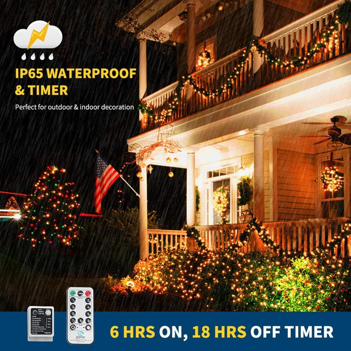 Luces navideñas MZD8391, 300 LED con control