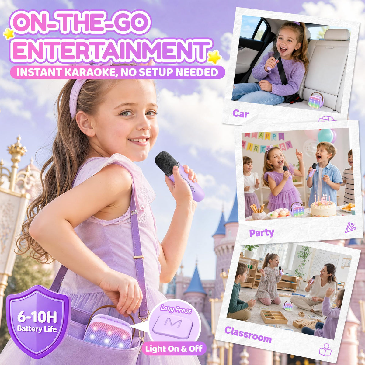 Karaoke infantil YLL con 2 micrófonos