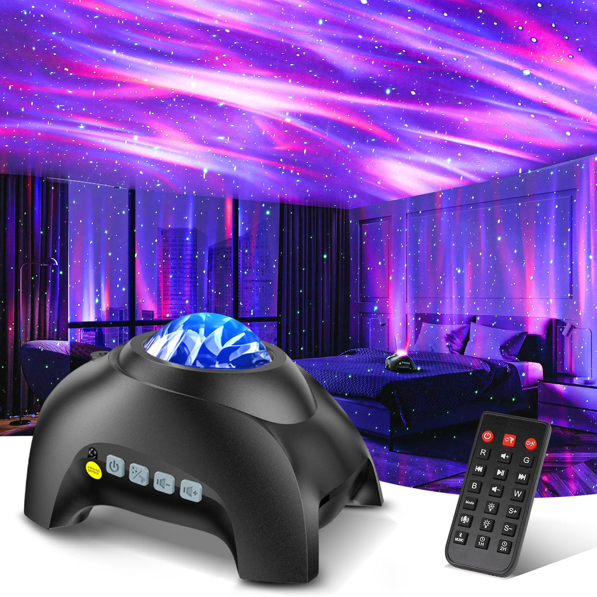 Proyector de auroras HODANS con parlante Bluetooth